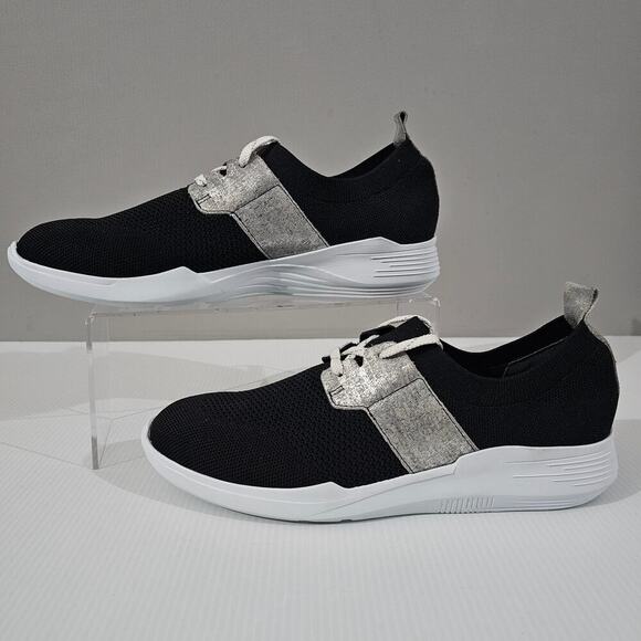 NEW Munro Sandi Sneaker Womens 8.5 NARROW Black Knit Cloud Gray Slip On Casual - Picture 2 of 11